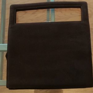 VINTAGE 1950 or 1960 era BROWN SUEDE PURSE